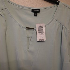 Torrid Seafoam Green Crewneck Tank With Metal Detail, NWT